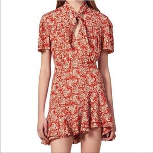 Sandro Paris Lane red paisley dress, size EU36/ US S